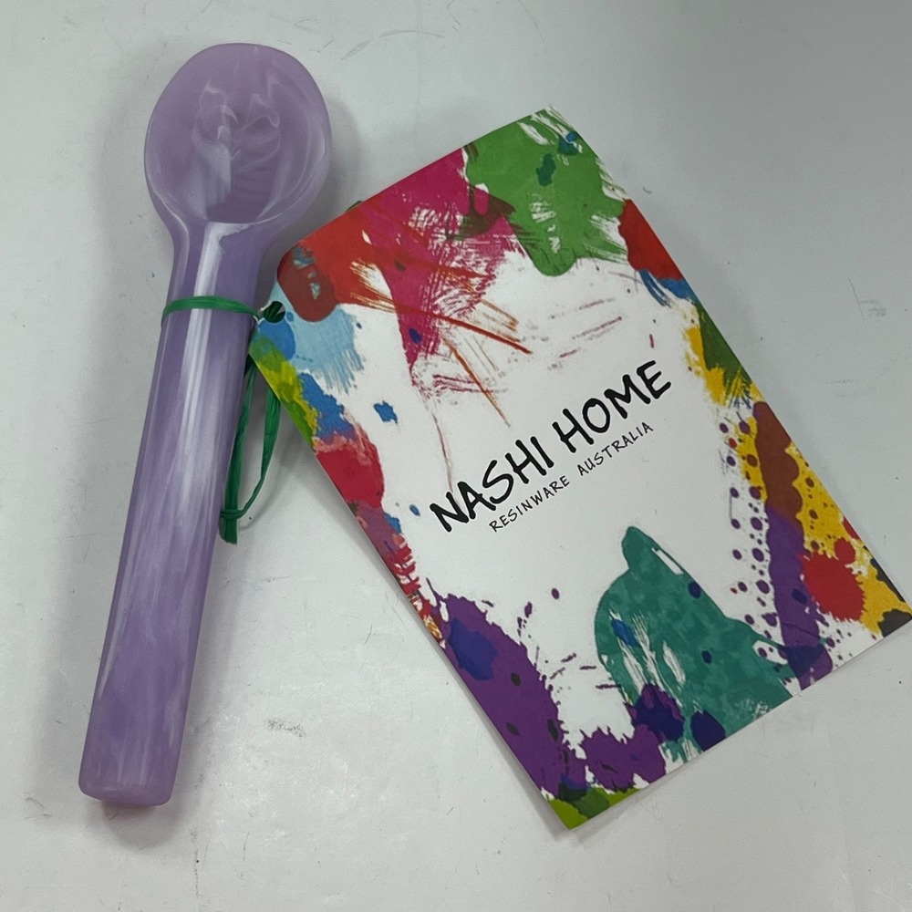 Nashi Home Resin Spoon Unisex OS Purple NEW Marbled Handcrafted Serveware 8.5 in